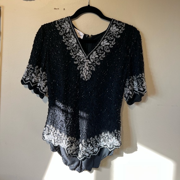 Laurence kazar medium silk beaded blouse….. - Picture 2 of 6